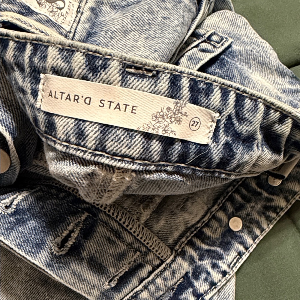 Altar'd State Distressed Blue Denim Jeans